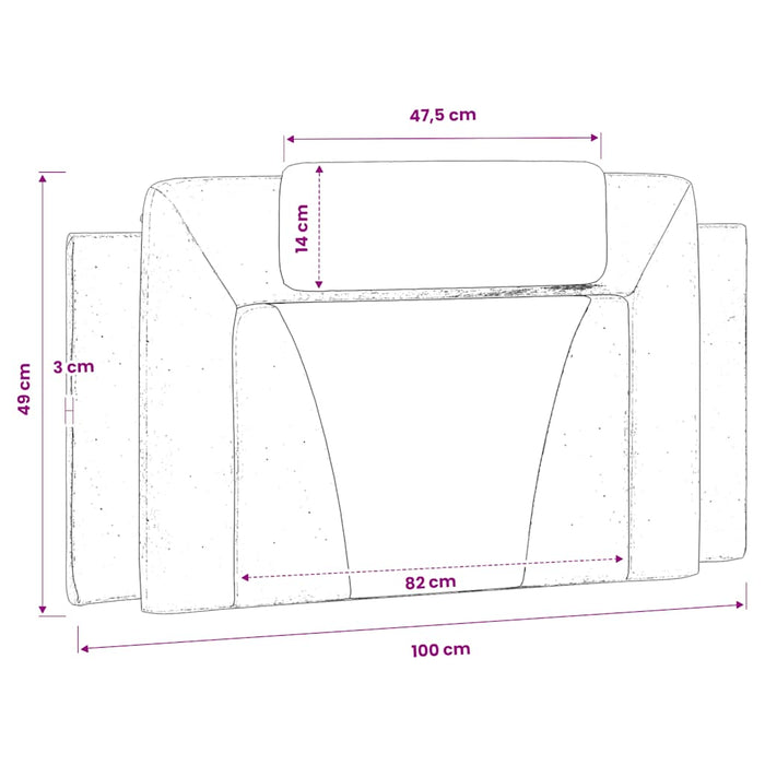 Pernă pentru tăblie pat, Viana, alb, 100 cm, piele artificială WALTI