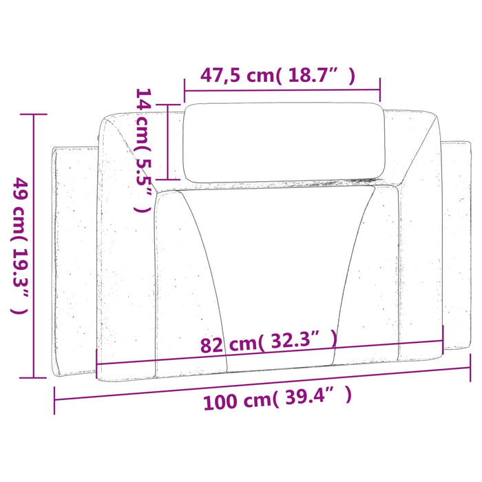 Pernă pentru tăblie pat, Viana, maro, 100 cm, piele artificială WALTI