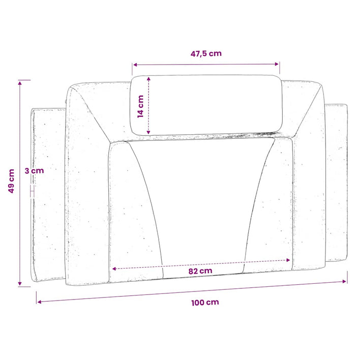 Pernă pentru tăblie, Viana, gri, 100 cm, piele artificială WALTI