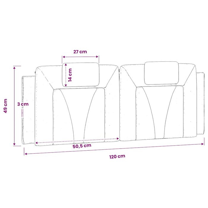 Pernă pentru tăblie pat, Viana, negru, 120 cm, piele artificială WALTI