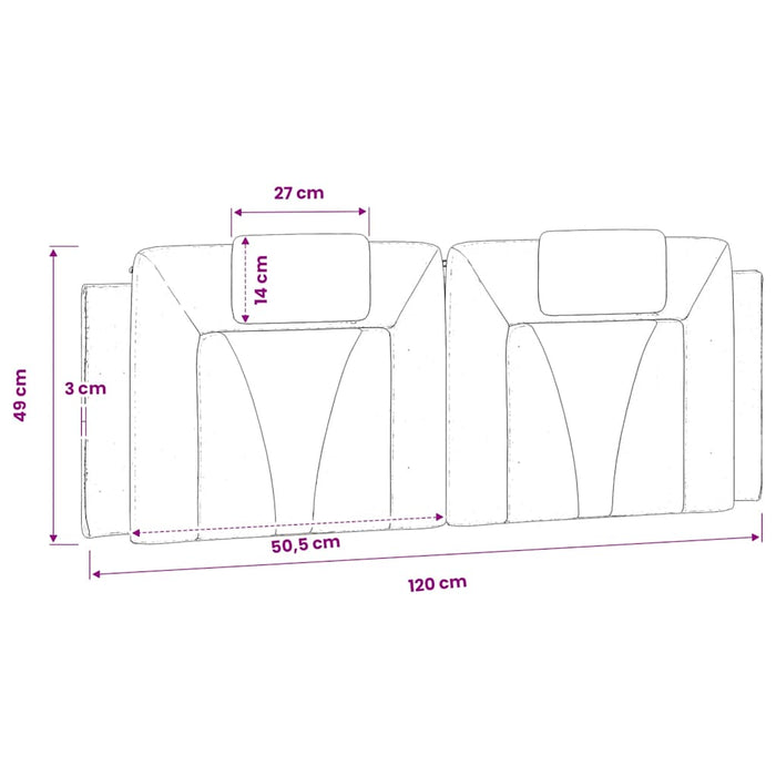 Pernă pentru tăblie pat, Viana, maro, 120 cm, piele artificială WALTI