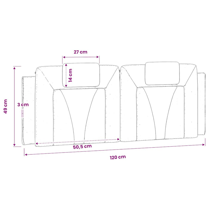Pernă pentru tăblie pat, Viana, cappuccino, 120 cm, piele artificială WALTI