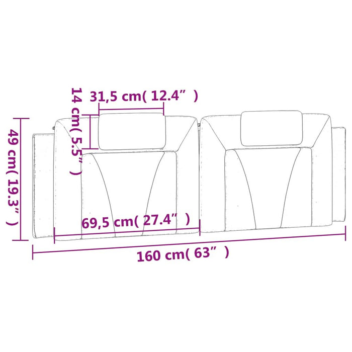 Pernă pentru tăblie pat, negru, 160 cm, piele artificială - WALTI WALTI