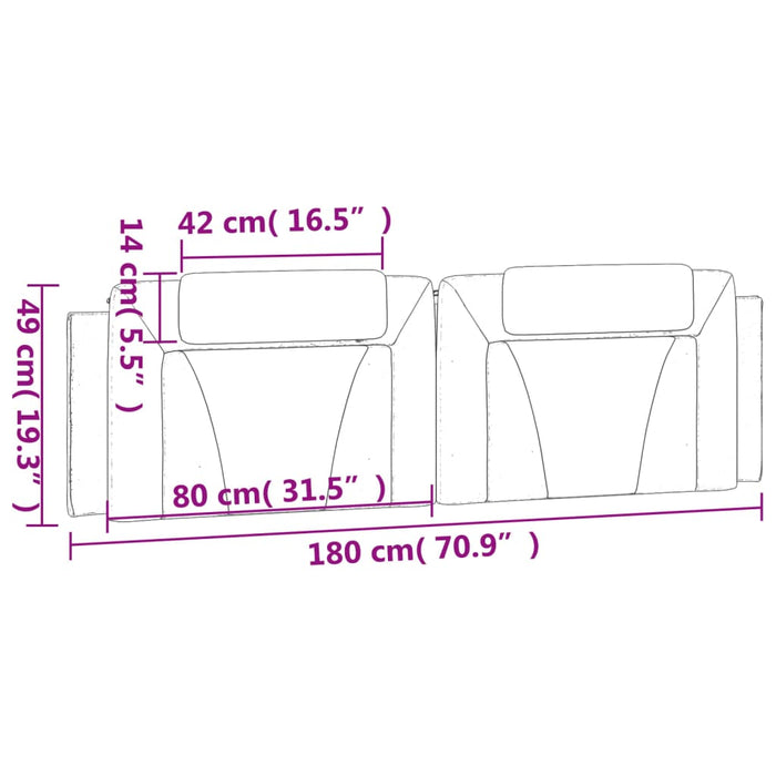Pernă pentru tăblie pat, Viana, gri, 180 cm, piele artificială WALTI