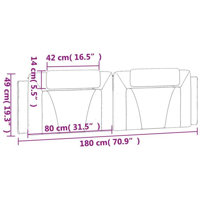Pernă pentru tăblie pat, Viana, cappuccino, 180 cm, piele artificială WALTI