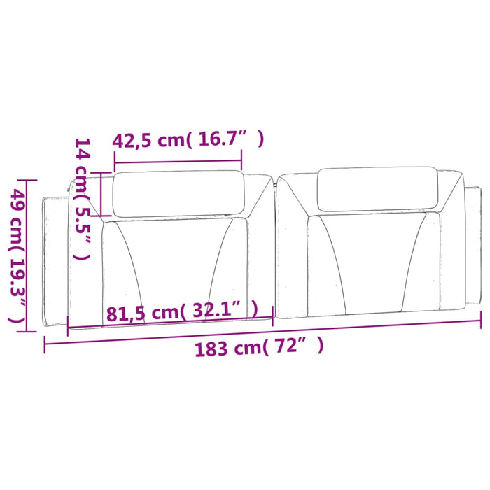 Pernă pentru tăblie pat, alb, 183 cm, piele artificială - WALTI WALTI