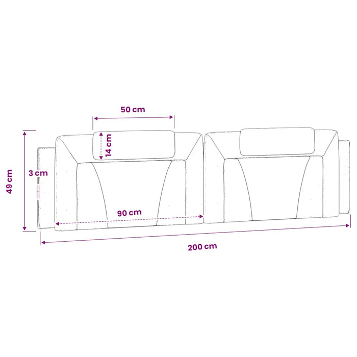 Pernă pentru tăblie pat, Viana, maro, 200 cm, piele artificială WALTI