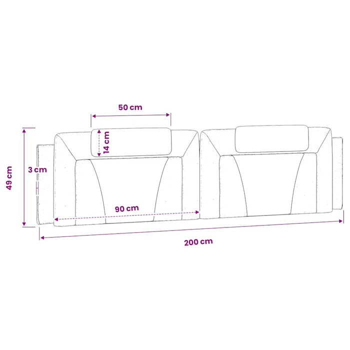 Pernă pentru tăblie pat, Viana, cappuccino, 200 cm, piele artificială WALTI