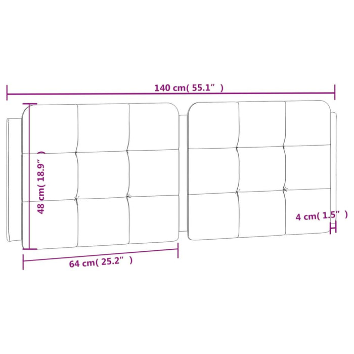 Pernă pentru tăblie pat, alb și negru, 140cm, piele artificială - WALTI WALTI