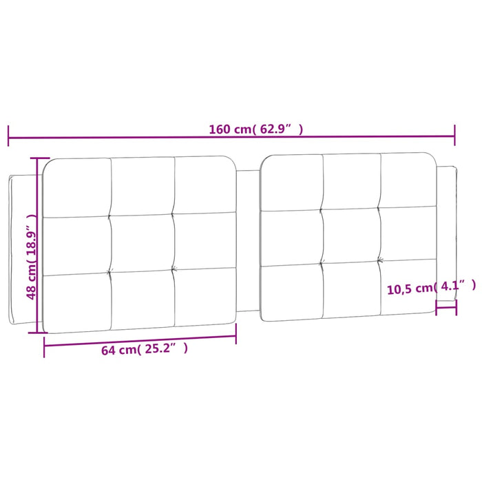 Pernă pentru tăblie pat, Zadar, gri, 160 cm, piele artificială WALTI