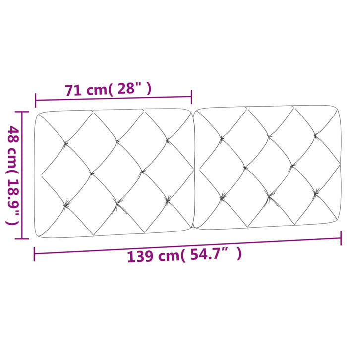 Pernă tăblie de pat, gri deschis, 137 cm, catifea WALTI