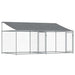 Cușcă câini cu acoperiș și uși, gri, 4x2x2 m, oțel galvanizat - WALTI WALTI