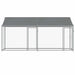 Cușcă câini cu acoperiș și uși, gri, 4x2x2 m, oțel galvanizat - WALTI WALTI