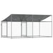 Cușcă câini cu acoperiș și uși, gri, 4x2x2 m, oțel galvanizat - WALTI WALTI