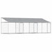 Cușcă câini cu acoperiș și uși, gri, 6x2x2 m, oțel galvanizat - WALTI WALTI