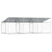 Cușcă câini cu acoperiș și uși, gri, 6x2x2 m, oțel galvanizat - WALTI WALTI