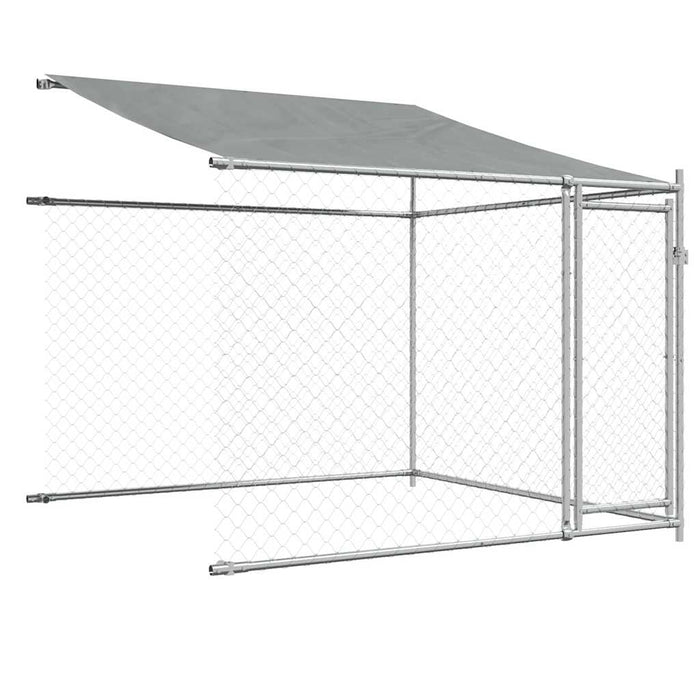 Cușcă câini cu acoperiș și uși, gri, 6x2x2 m, oțel galvanizat - WALTI WALTI