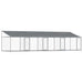 Cușcă câini cu acoperiș și uși, gri, 8x2x2 m, oțel galvanizat - WALTI WALTI
