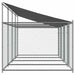 Cușcă câini cu acoperiș și uși, gri, 8x2x2 m, oțel galvanizat - WALTI WALTI