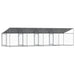 Cușcă câini cu acoperiș și uși, gri, 8x2x2 m, oțel galvanizat - WALTI WALTI