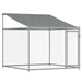 Cușcă câini cu acoperiș și uși, gri, 8x2x2 m, oțel galvanizat - WALTI WALTI