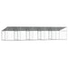 Cușcă câini cu acoperiș și uși, gri, 10x2x2 m, oțel galvanizat - WALTI WALTI