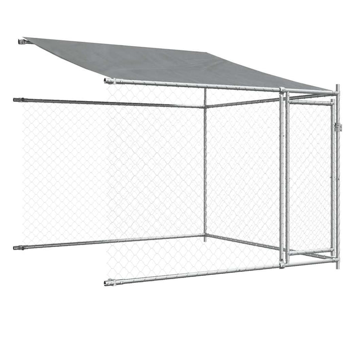 Cușcă câini cu acoperiș și uși, gri, 10x2x2 m, oțel galvanizat - WALTI WALTI