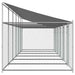 Cușcă câini cu acoperiș și uși, gri, 12x2x2 m, oțel galvanizat - WALTI WALTI