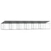 Cușcă câini cu acoperiș și uși, gri, 12x2x2 m, oțel galvanizat - WALTI WALTI
