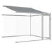 Cușcă câini cu acoperiș și uși, gri, 12x2x2 m, oțel galvanizat - WALTI WALTI