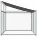 Cușcă câini cu acoperiș și uși, gri, 4x2x2 m, oțel galvanizat - WALTI WALTI