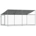 Cușcă câini cu acoperiș și uși, gri, 4x2x2 m, oțel galvanizat - WALTI WALTI
