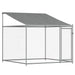 Cușcă câini cu acoperiș și uși, gri, 4x2x2 m, oțel galvanizat - WALTI WALTI