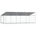 Cușcă câini cu acoperiș și uși, gri, 6x2x2 m, oțel galvanizat - WALTI WALTI