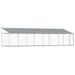Cușcă câini cu acoperiș și uși, gri, 8x2x2 m, oțel galvanizat - WALTI WALTI