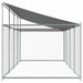 Cușcă câini cu acoperiș și uși, gri, 8x2x2 m, oțel galvanizat - WALTI WALTI