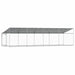 Cușcă câini cu acoperiș și uși, gri, 8x2x2 m, oțel galvanizat - WALTI WALTI