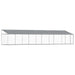 Cușcă câini cu acoperiș și ușă, gri, 10x2x2 m, oțel galvanizat - WALTI WALTI