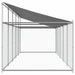 Cușcă câini cu acoperiș și ușă, gri, 10x2x2 m, oțel galvanizat - WALTI WALTI