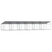 Cușcă câini cu acoperiș și ușă, gri, 10x2x2 m, oțel galvanizat - WALTI WALTI