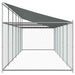 Cușcă câini cu acoperiș și ușă, gri, 12x2x2 m, oțel galvanizat - WALTI WALTI