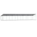 Cușcă câini cu acoperiș și ușă, gri, 12x2x2 m, oțel galvanizat - WALTI WALTI