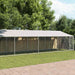 Cușcă câini cu acoperiș și ușă, gri, 12x2x2 m, oțel galvanizat - WALTI WALTI