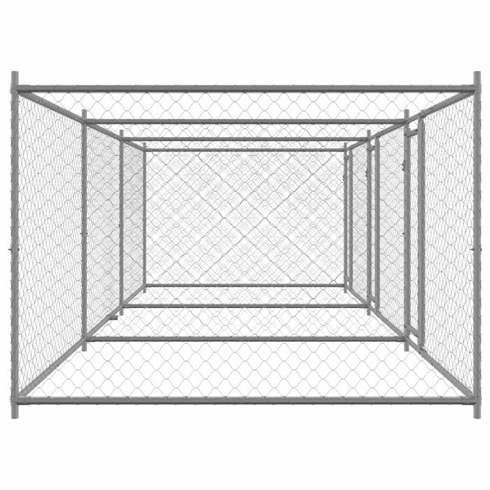 Cușcă pentru câini cu uși, gri, 6x2x1,5 m, oțel galvanizat - WALTI WALTI