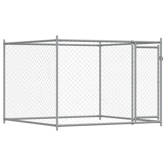 Cușcă pentru câini cu uși, gri, 8x2x1,5 m, oțel galvanizat - WALTI WALTI