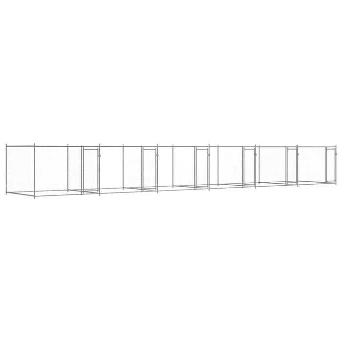 Cușcă pentru câini cu uși, gri, 12x2x1,5 m, oțel galvanizat - WALTI WALTI