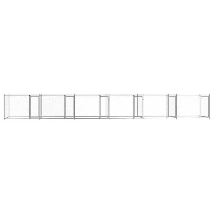 Cușcă pentru câini cu uși, gri, 12x2x1,5 m, oțel galvanizat - WALTI WALTI