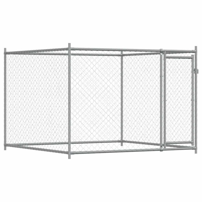 Cușcă pentru câini cu uși, gri, 12x2x1,5 m, oțel galvanizat - WALTI WALTI