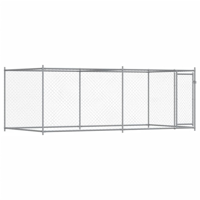 Cușcă pentru câini cu ușă, gri, 4x2x1,5 m, oțel galvanizat - WALTI WALTI