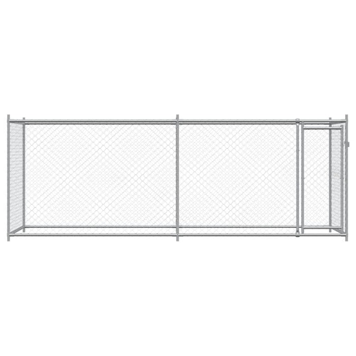 Cușcă pentru câini cu ușă, gri, 4x2x1,5 m, oțel galvanizat - WALTI WALTI